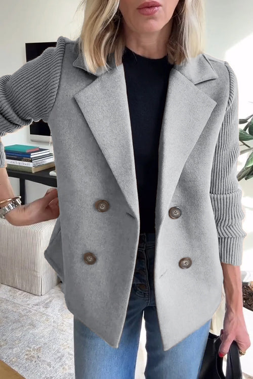 Shiela - Knit-Sleeve Blazer