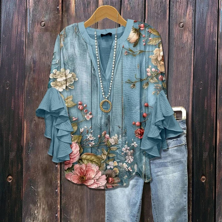 Leilani - Floral Ruffle Blouse