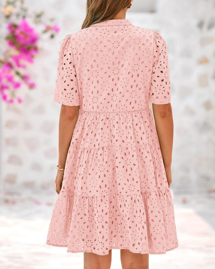 Mary - Broderie V-neck Dress
