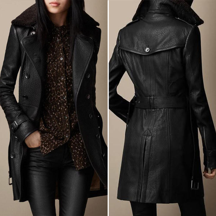 Pauline - Leather Trench Coat